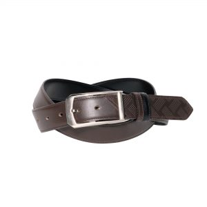 BLACK LEATHER COTTON MESH BELT