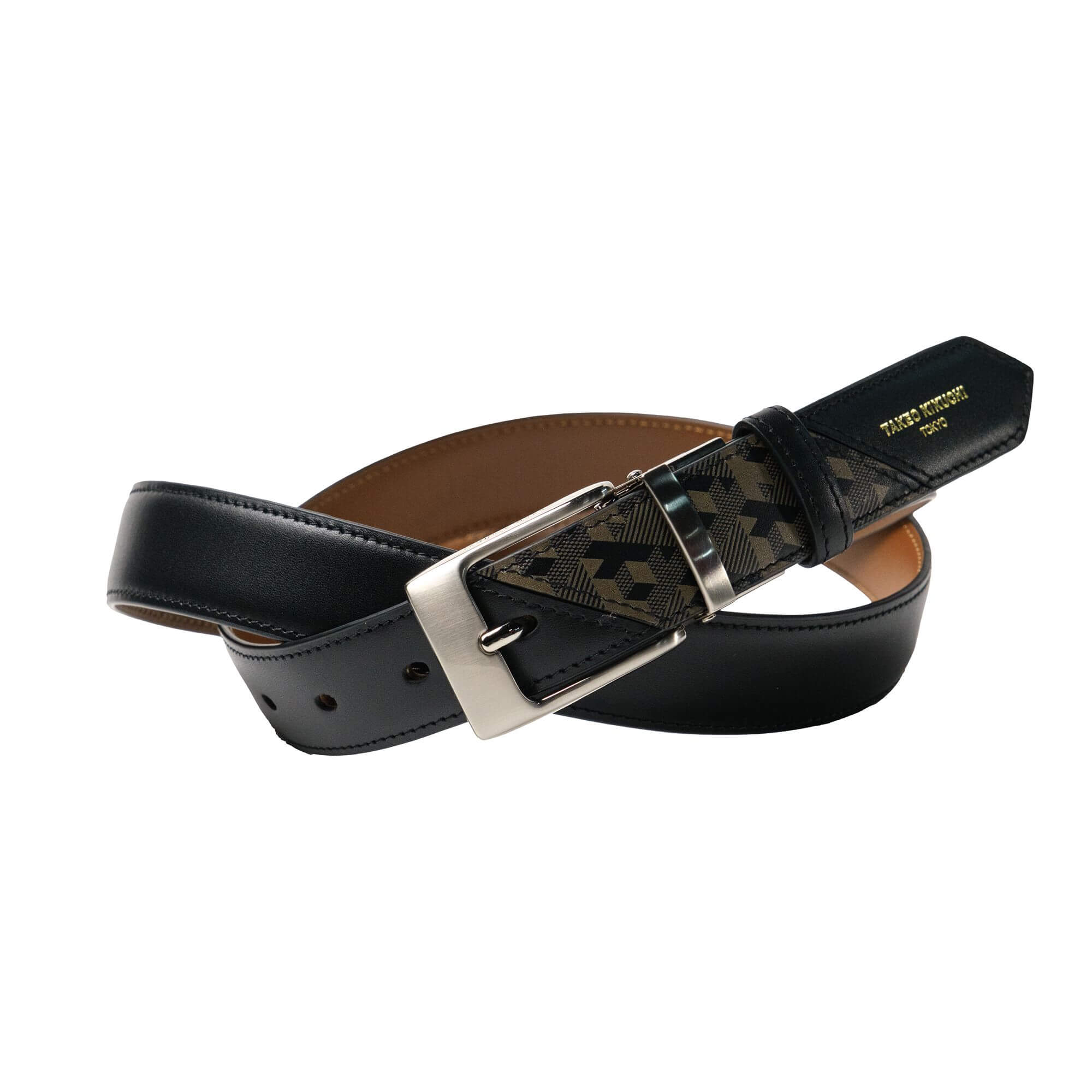 DARK BROWN ECO LEATHER MESH BELT